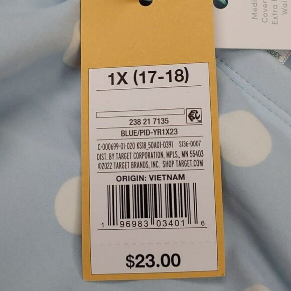 Polka Dot Ruched Extra High Waist Medium Coverage Bikini Bottom | Kona Sol | 1X - Picture 8 of 9